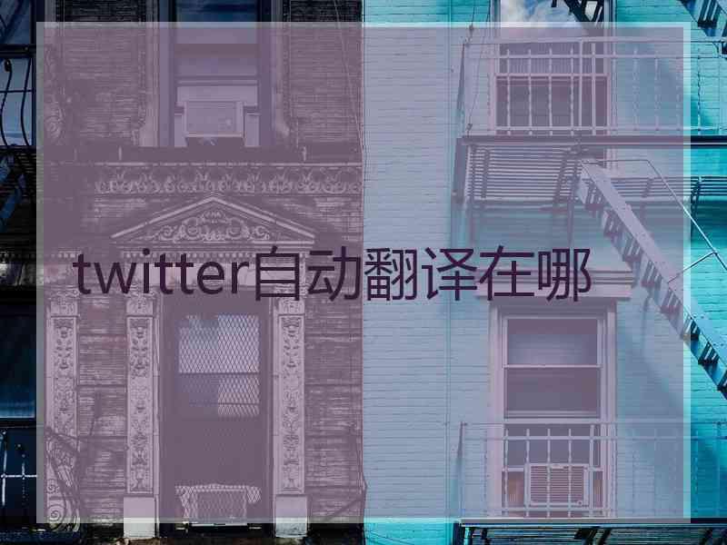 twitter自动翻译在哪