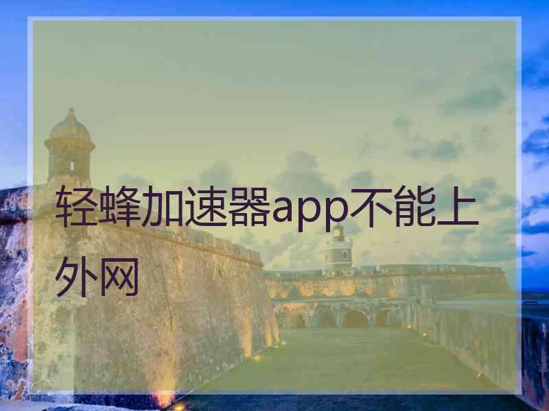 轻蜂加速器app不能上外网