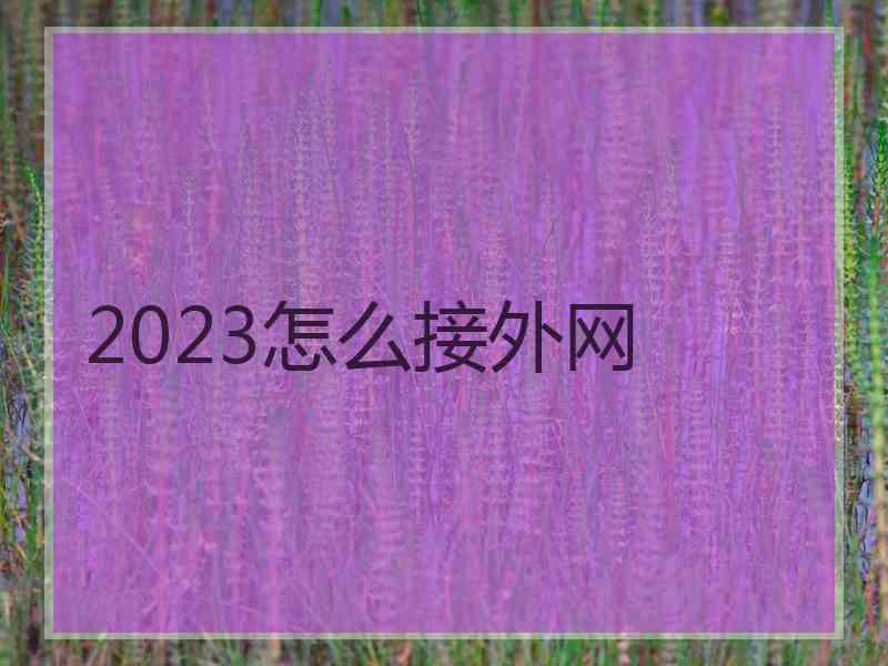 2023怎么接外网