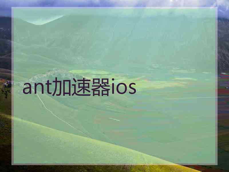 ant加速器ios