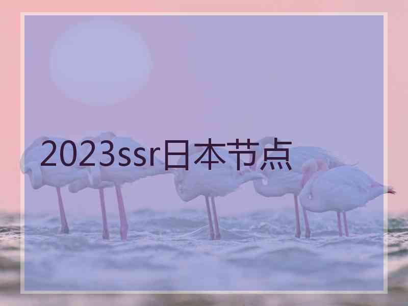 2023ssr日本节点