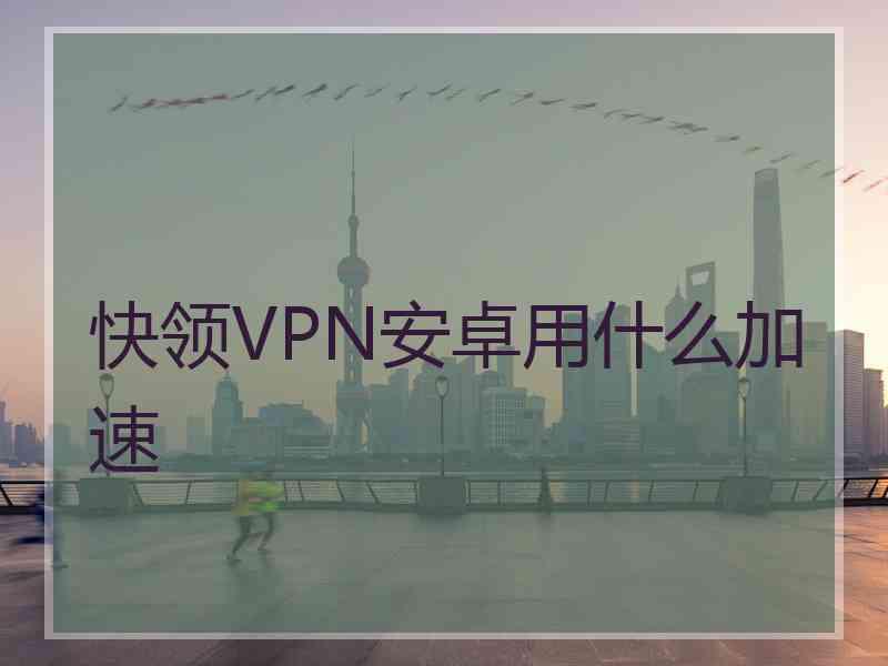 快领VPN安卓用什么加速