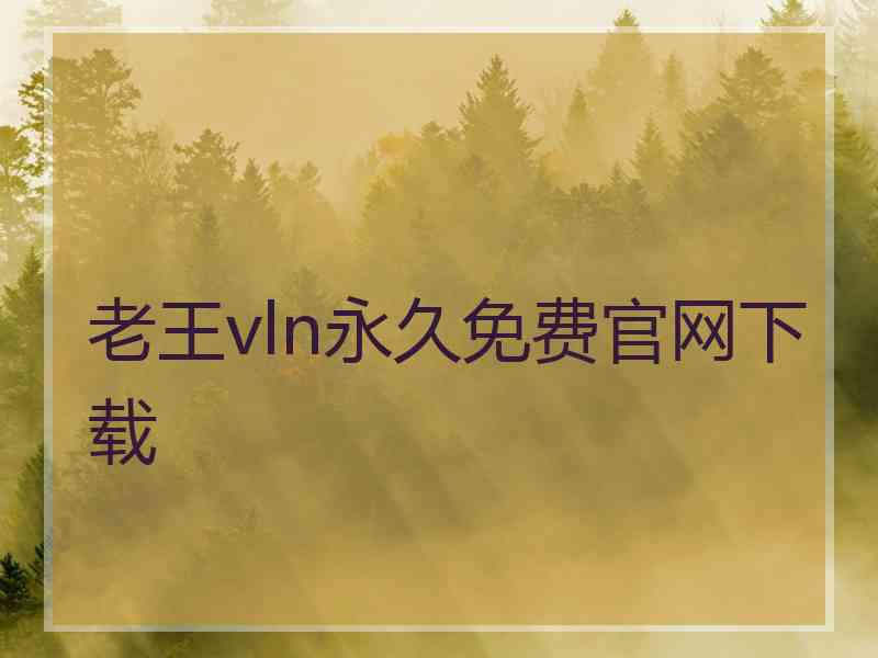 老王vln永久免费官网下载