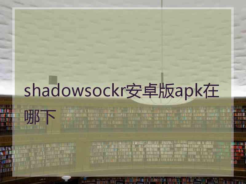 shadowsockr安卓版apk在哪下