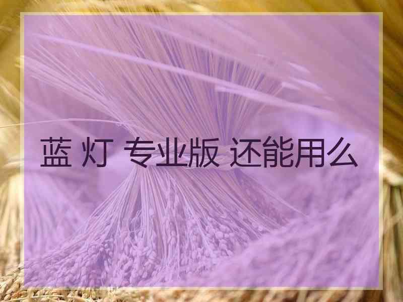 蓝 灯 专业版 还能用么