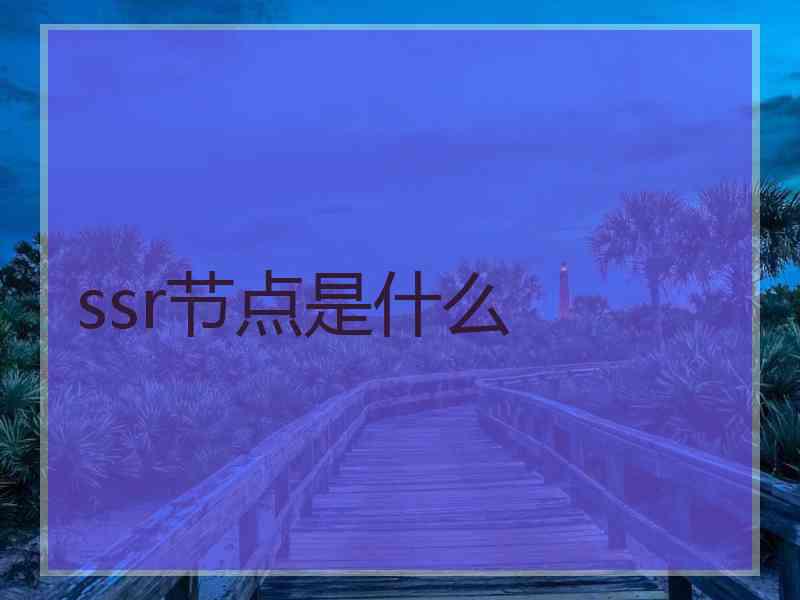 ssr节点是什么