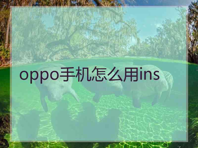 oppo手机怎么用ins