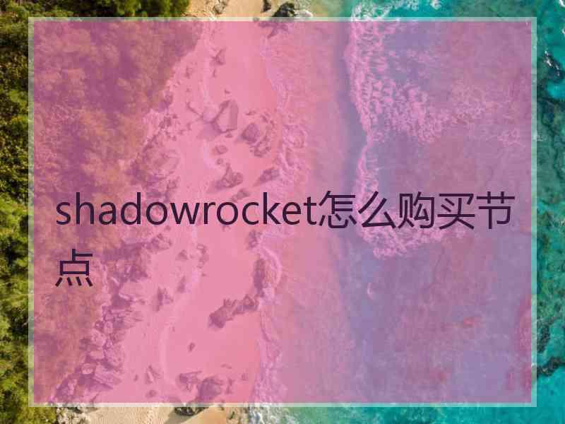 shadowrocket怎么购买节点