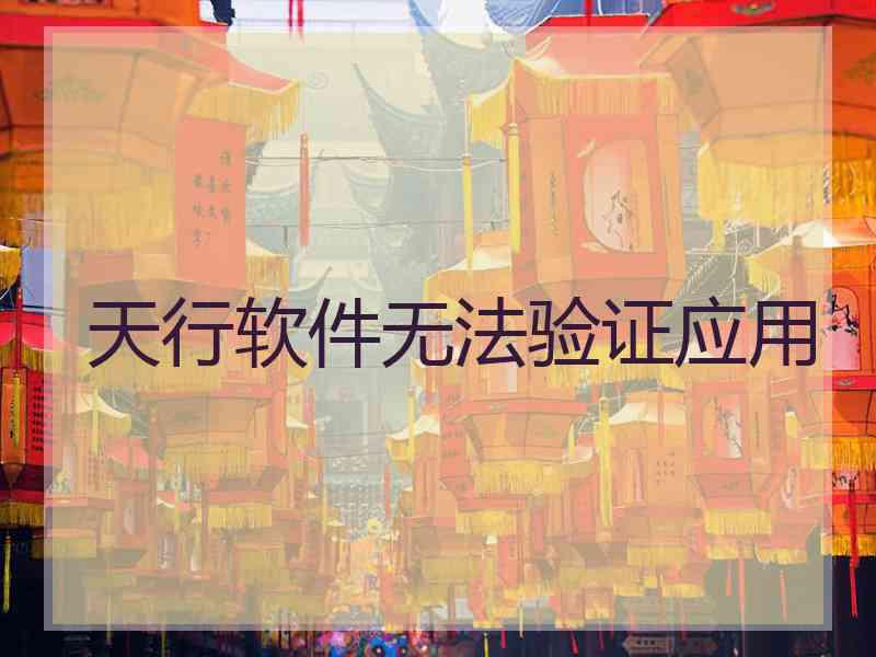 天行软件无法验证应用