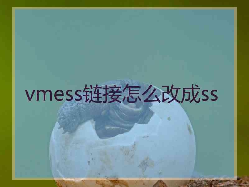 vmess链接怎么改成ss