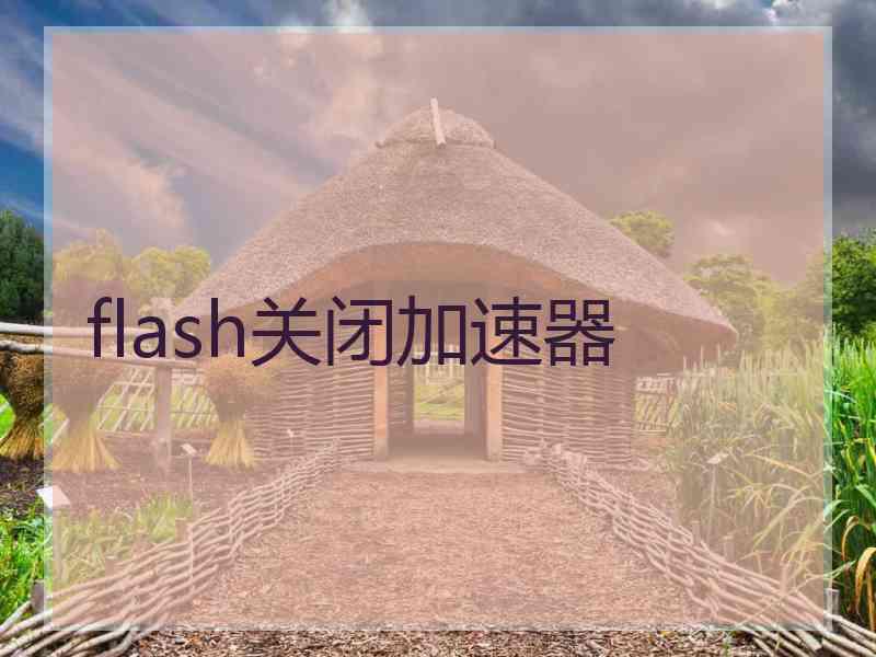 flash关闭加速器