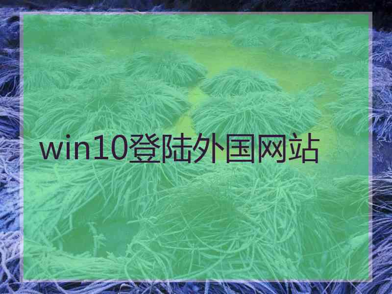 win10登陆外国网站