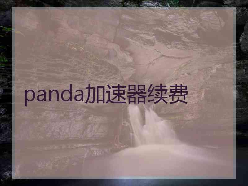 panda加速器续费