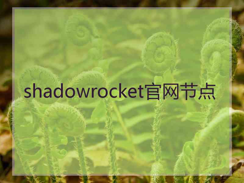 shadowrocket官网节点