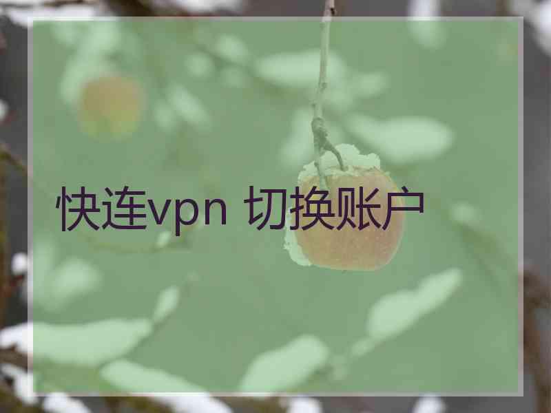 快连vpn 切换账户