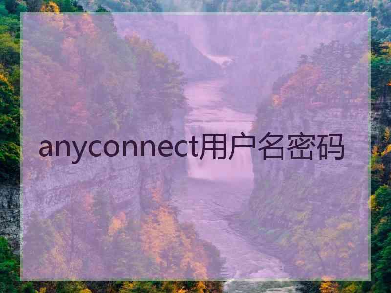 anyconnect用户名密码