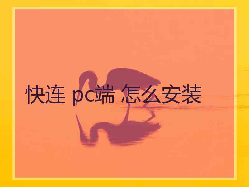 快连 pc端 怎么安装