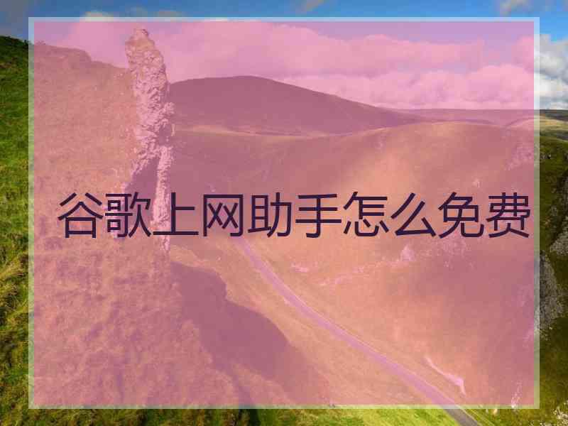 谷歌上网助手怎么免费