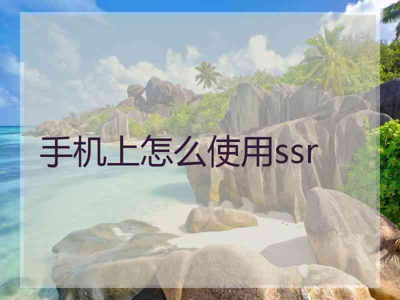 手机上怎么使用ssr