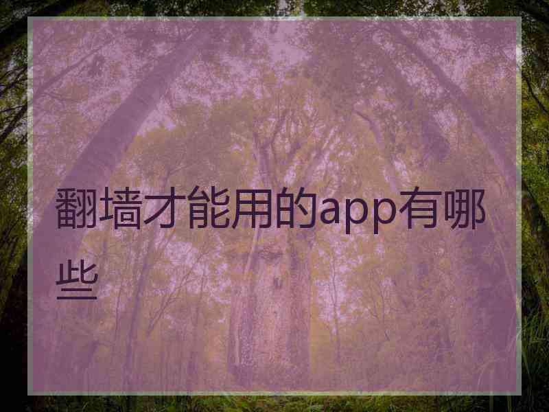 翻墙才能用的app有哪些