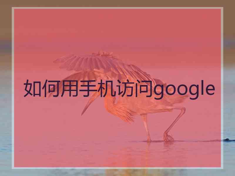 如何用手机访问google