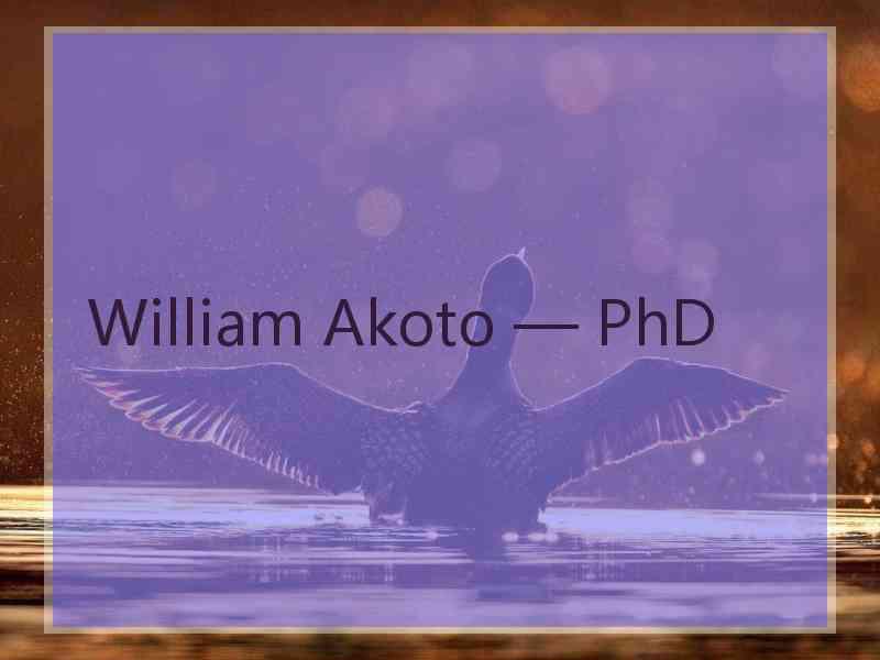 William Akoto — PhD