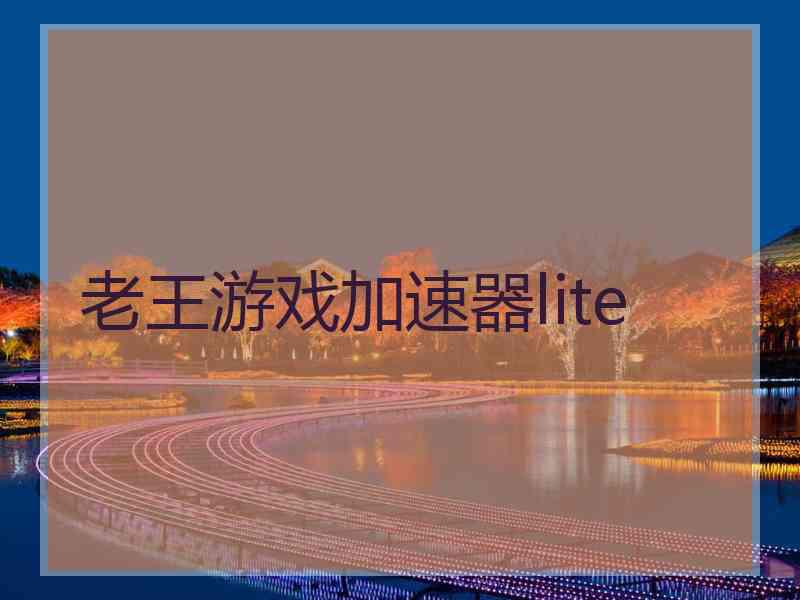 老王游戏加速器lite