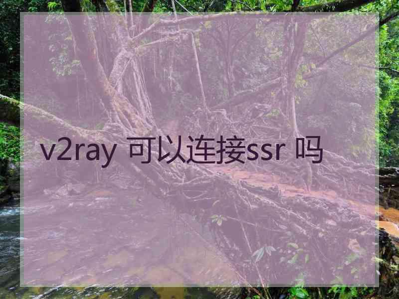 v2ray 可以连接ssr 吗