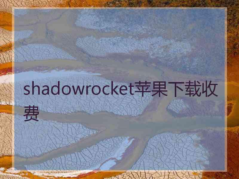 shadowrocket苹果下载收费