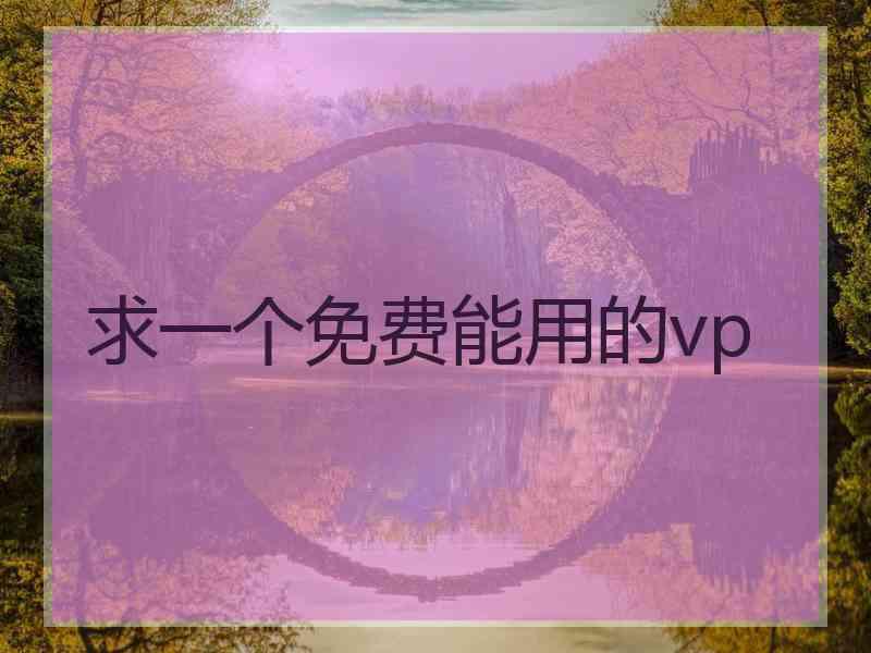 求一个免费能用的vp