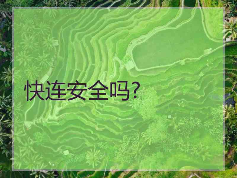 快连安全吗?