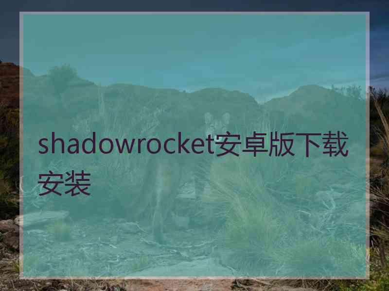 shadowrocket安卓版下载安装