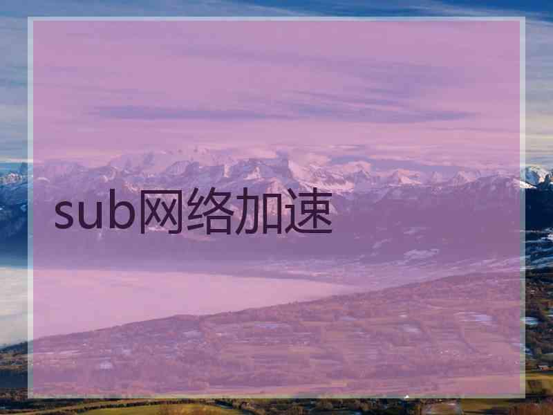 sub网络加速