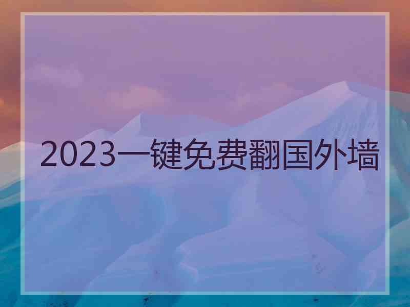 2023一键免费翻国外墙