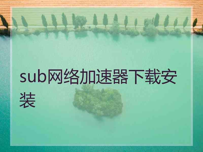 sub网络加速器下载安装