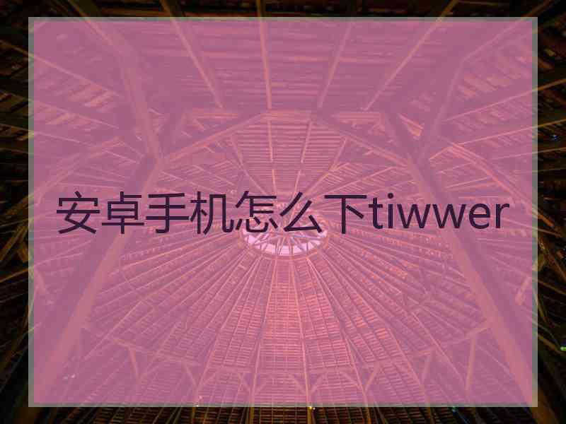 安卓手机怎么下tiwwer