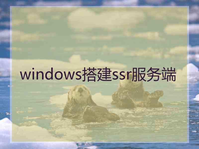 windows搭建ssr服务端