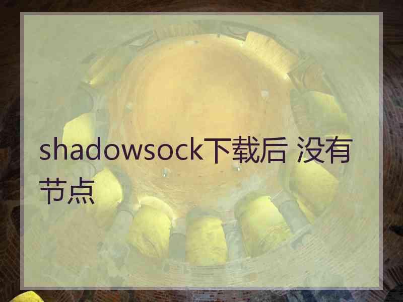 shadowsock下载后 没有节点