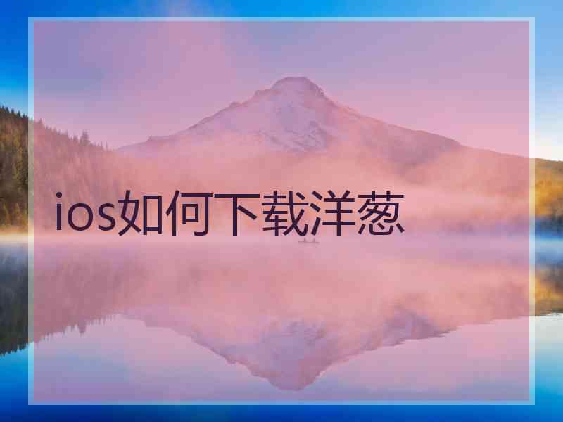 ios如何下载洋葱